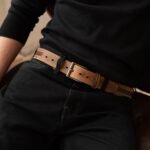 Brown Arrow Patterned 100% Real Distressed Leather Belt - Image 5