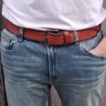 The Mountain Belt - Grey Leather Belt with Charred Edges - Image 7