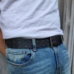 Black Double Hole Full Grain Leather Belt - Image 4