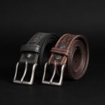 The Wayfarer Belt - Black Classic Western Embossed 100% Full Grain Leather Belt - Image 5