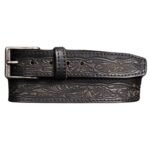 The Wayfarer Belt - Black Classic Western Embossed 100% Full Grain Leather Belt - Image 6