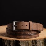 Brown Arrow Patterned 100% Real Distressed Leather Belt - Image 3