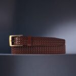 The Veneto Belt - Brown Braided Embossed Full Grain Leather Belt - Image 7