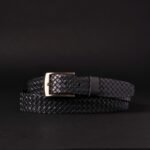 The Veneto Belt - Brown Braided Embossed Full Grain Leather Belt - Image 4