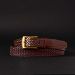 The Veneto Belt - Brown Braided Embossed Full Grain Leather Belt - Image 2