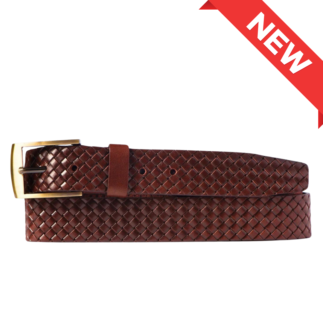 MorningSymphony_8.png The Veneto Belt - Brown Braided Embossed Full Grain Leather Belt - Image 1