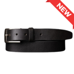 The Crest Belt - Slim Black 30mm 100% Full-Grain Leather Belt