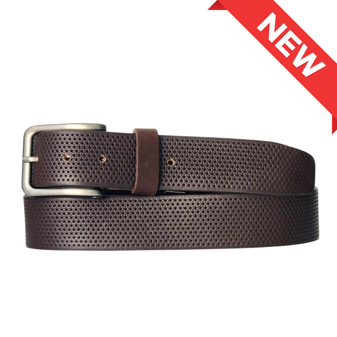 Morning_Symphony_3.png The Matrix Belt - Brown Perforated 100% Full-Grain Leather Belt - Image 1