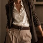 Sempre - Cognac Vachetta Leather Waist Belt with Circular Buckle - Made in Canada - Image 5
