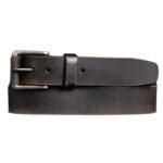 The Spartan Belt - Black Leather Belt With Leather Wrapped Buckle - Image 2
