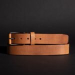 The Spartan Belt - Tan Leather Belt With Leather Wrapped Buckle - Image 3