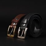 The Veneto Belt - Brown Braided Embossed Full Grain Leather Belt - Image 3