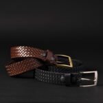 The Veneto Belt - Brown Braided Embossed Full Grain Leather Belt - Image 6