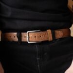 The Wildlife Belt - Cognac Embossed Full Grain Leather Belt Made in Canada - Image 2