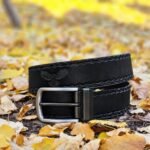 The Eagle Belt- Black Chain Link Embossed 100% Real Leather Belt - Image 2
