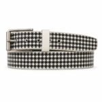 The Windsor Belt - White Houndstooth Full-Grain Leather Belt
