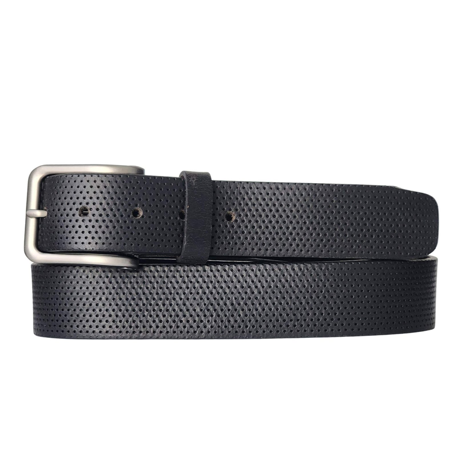 Untitleddesign-2023-07-10T154412.459_f3bbf2c9-c874-410a-91b1-795619de6800.jpg The Matrix Belt - Black Perforated 100% Full-Grain Leather Belt - Image 1