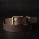 The Alchemist Belt - Black Leather Belt With Gold Buckle - Image 3