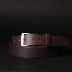 The Crest Belt - Slim Brown 35mm 100% Full-Grain Leather Belt - Image 2