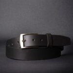 The Crest Belt - Slim Black 35mm 100% Full-Grain Leather Belt - Image 2