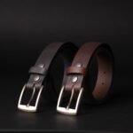 The Crest Belt - Slim Black 35mm 100% Full-Grain Leather Belt - Image 4