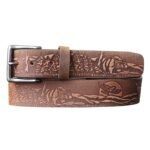 The Wildlife Belt - Black Embossed Full Grain Leather Belt Made in Canada - Image 9
