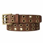 The Brixton Belt - Vintage Black Double Grommet 100 % Full Grain Leather Belt - Image 2