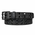 The Brixton Belt - Vintage Black Double Grommet 100 % Full Grain Leather Belt
