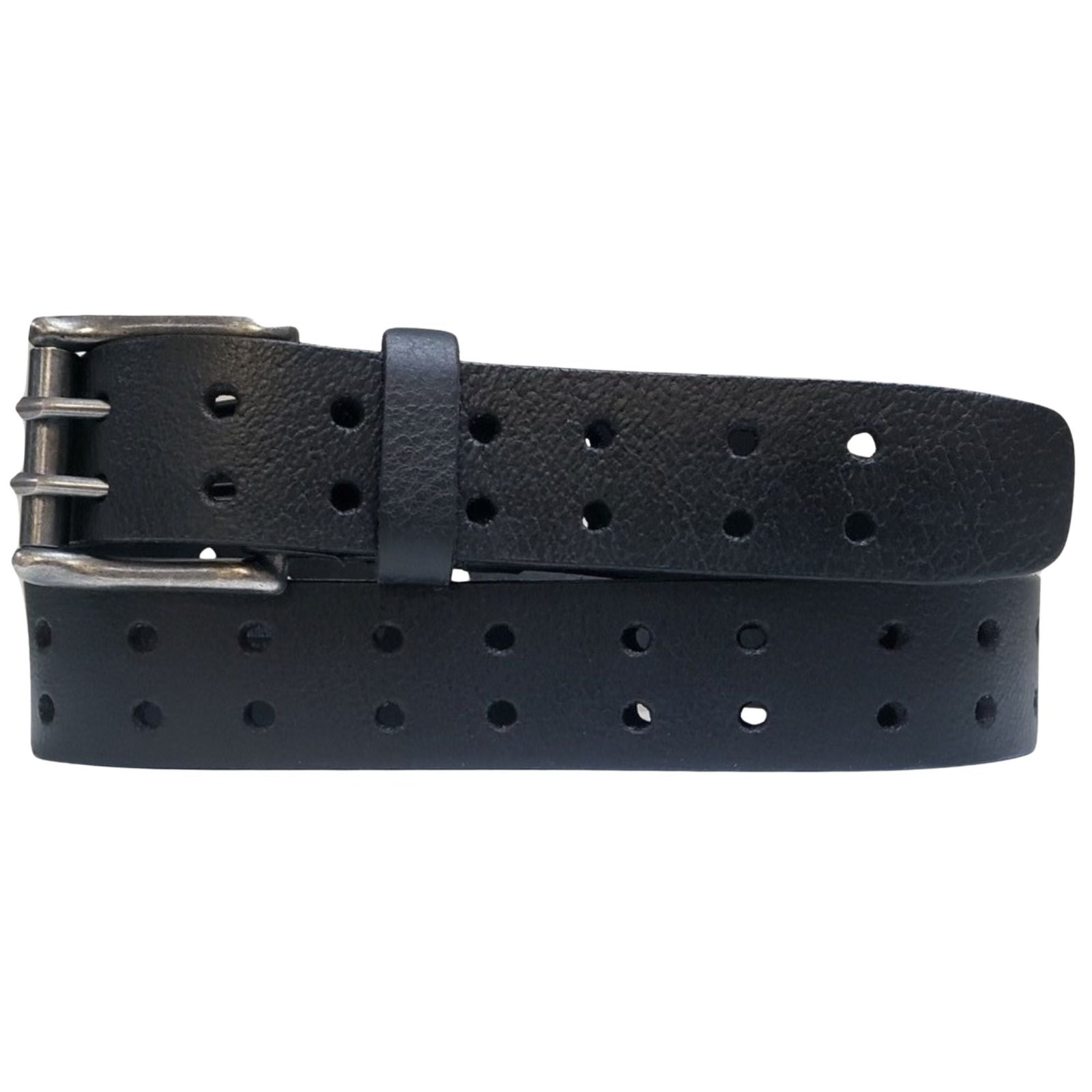Untitleddesign_5.jpg Black Double Hole Full Grain Leather Belt - Image 1