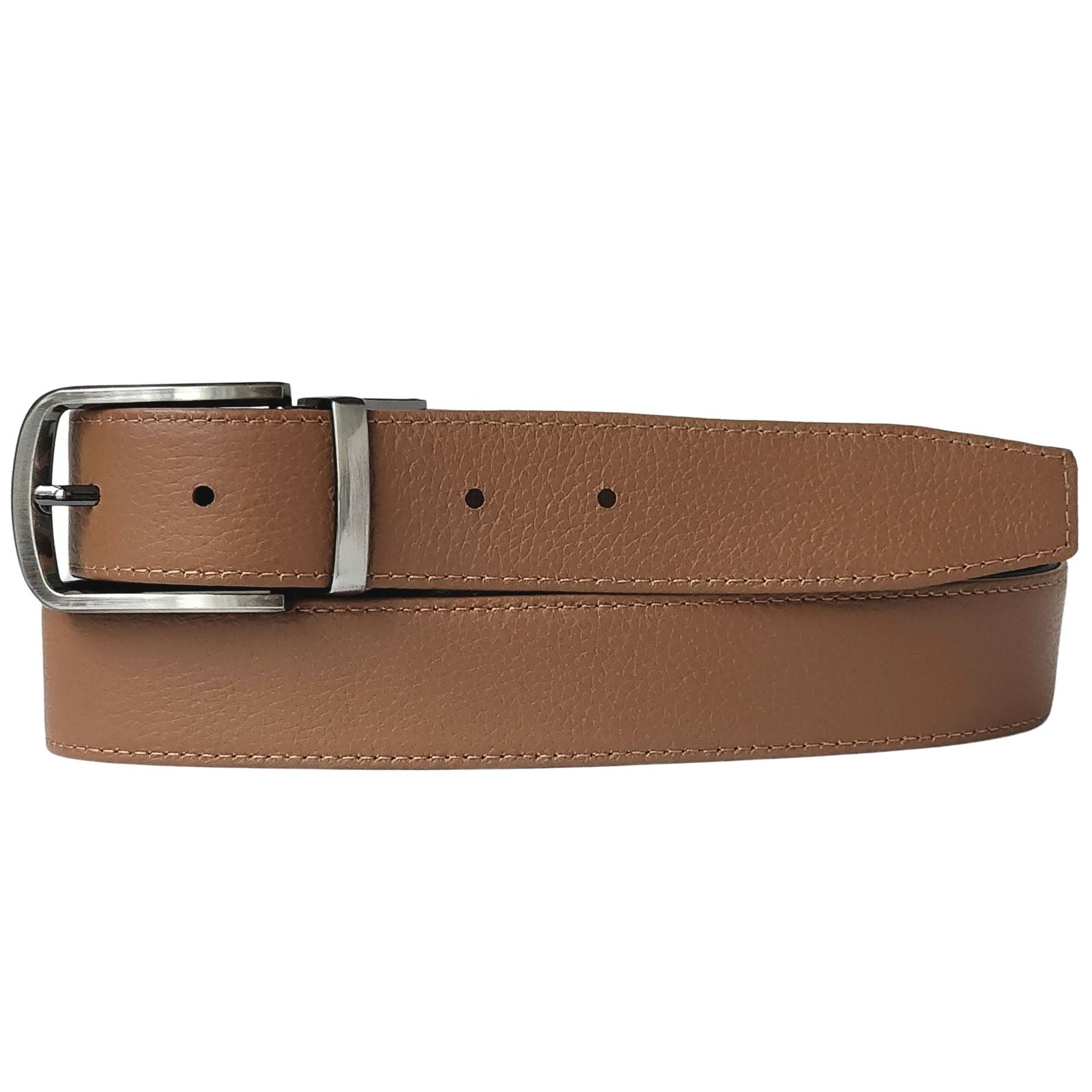 Untitleddesign_51.jpg The Harvey Dent Belt - Reversible Stitched Full-Grain Pebbled Leather Belt - Image 1
