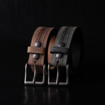 Brown Arrow Patterned 100% Real Distressed Leather Belt - Image 4