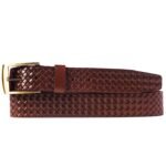 The Veneto Belt - Brown Braided Embossed Full Grain Leather Belt - Image 8