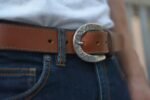 Brown Western Style 100% Real Leather Belt Made in Canada - Image 4