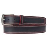 The Pegasus Belt - Black Full Grain Leather Belt with White Stitches - Image 3