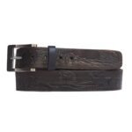 The Wildlife Belt - Black Embossed Full Grain Leather Belt Made in Canada - Image 8