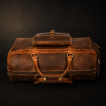 The Voyager Duffle - Cognac Full-Grain Distressed Leather Duffle Bag - Image 3