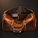 The Voyager Duffle - Cognac Full-Grain Distressed Leather Duffle Bag - Image 6